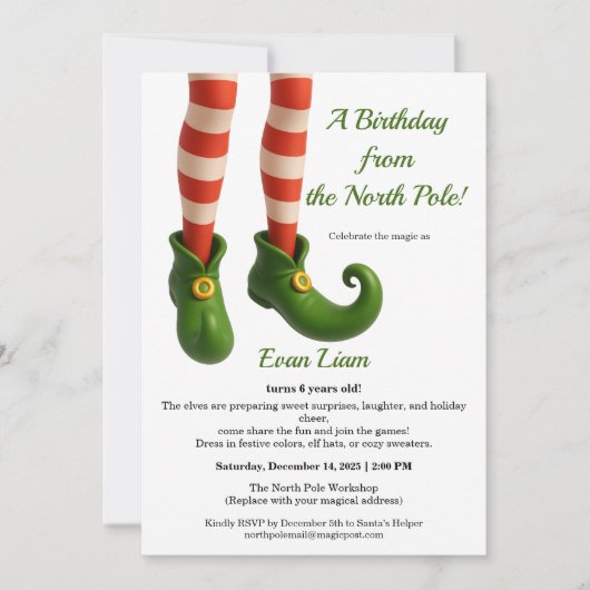 Invitation North Pole Birthday Magic | Enchanted Elf (Devant)