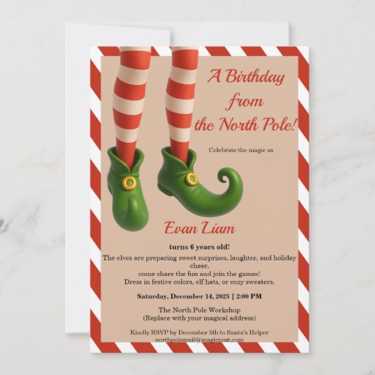 Invitation North Pole Birthday Magic | Enchanted Elf (Devant)