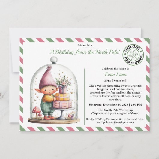 Invitation North Pole Birthday Magic | Enchanted Elf (Devant)