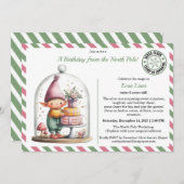 Invitation North Pole Birthday Magic | Enchanted Elf (Devant / Derrière)