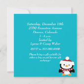Invitation North Pôle Penguin Fête des Vacances (Dos)