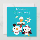 Invitation North Pôle Penguin Fête des Vacances (Devant)