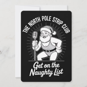 Invitation North Pôle Strip Club Christmas Père Noël Dancing