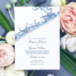 Invitation North Topsail Beach Map Elegant Navy Blue Wedding<br><div class="desc">Celebrate your coastal North Carolina wedding with this elegant navy blue North Topsail Beach map wedding invitation, perfect for a romantic seaside celebration along the Crystal Coast. This coastal map design is perfect for your wedding at Topsail Manor, Sea Haven Estate, The Nook at Sneads Ferry, Coastal Events & Occasions,...</div>