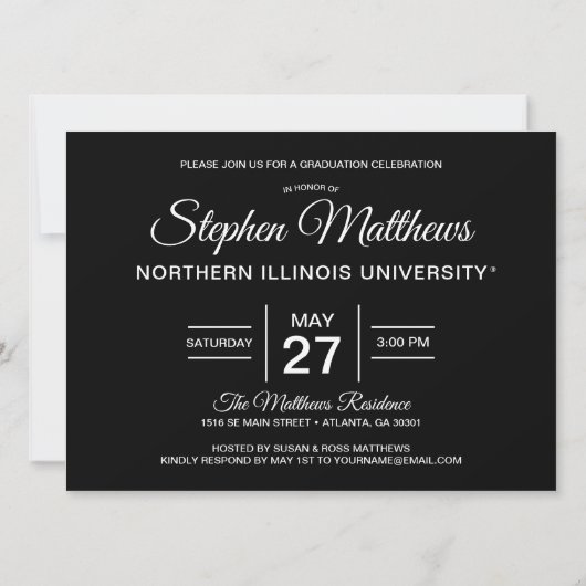Invitation Northern Illinois Huskies | Diplômé (Dos)