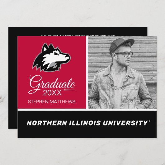 Invitation Northern Illinois Huskies | Diplômé (Devant / Derrière)