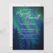 Invitation Northern Lights Forest  QR Code Wedding (Devant)