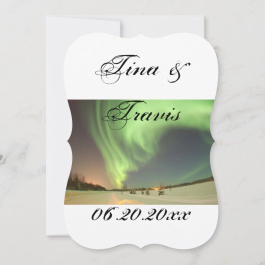 Invitation Northern Lights Menu Mariage Invités Mariage (Dos)