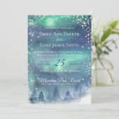 Invitation Northern Lights Starry Sky (Debout devant)