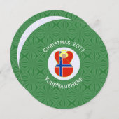 Invitation Norwegian Angel Flag Christmas Personalize Round (Devant / Derrière)
