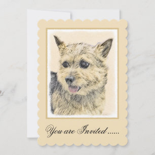 Invitation Norwich Terrier Peinture - Cute Original Chien Art