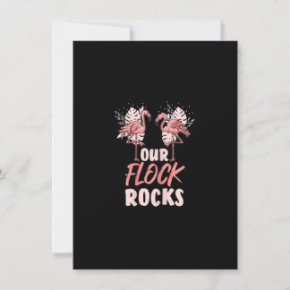Invitation Nos Flock Rocks Funny Flamant rose Animal Famille 