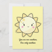 Invitation Nos Petites Filles Sunshine Jaune Anniversaire (Dos)