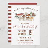 Invitation Nos petits champignons, Champignons Thématique Ann (Devant / Derrière)