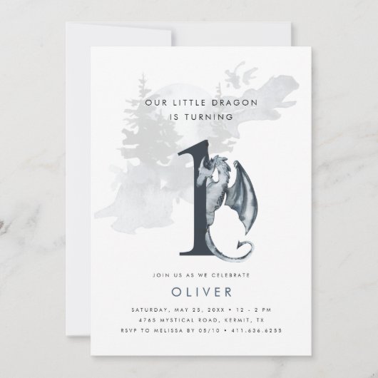Invitation Nos petits dragons 1er anniversaire (Devant)