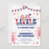 Invitation Nos Petits Garçons Firecracker 1er Anniversaire (Devant)