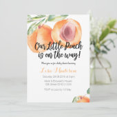 Invitation Nos petits pêches sur le chemin du Baby shower Inv (Debout devant)