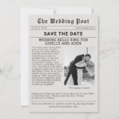 Invitation Nostalgic Newspaper Wedding Enregistrer la date (Devant)