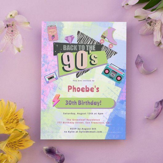 Invitation Nostalgic Retour à la fête d'anniversaire rétro de