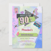 Invitation Nostalgic Retour à la fête d'anniversaire rétro de (Devant)