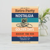 Invitation Nostalgie Golden Days Cassette Tape Retro Party (Debout devant)