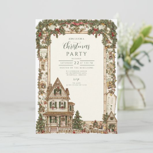 Invitation Nostalgique Maison de vacances (Debout devant)