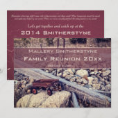 Invitation nostalgique Red Wagon Family Reunion (Devant / Derrière)