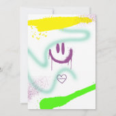 Invitation not SIX, SEVEN Spray-paint Colorful 7th Birthday (Dos)