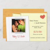 Invitation Note Amour Fun Enregistrer La Date (Devant / Derrière)