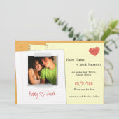 Invitation Note d'amour pour annoncer la date (Debout devant)