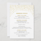 Invitation Note de bienvenue du Mariage Gold Confetti | Chois (Dos)