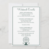 Invitation Note de bienvenue pour un mariage de golf blanc et (Dos)