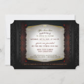 Invitation Note de fête d'Halloween rouge et noir (Dos)