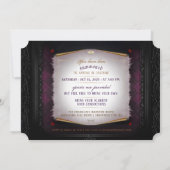 Invitation Note de fête d'Halloween violet et noir (Dos)