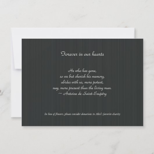Invitation Note de la bannière Black Pinstripe (Dos)