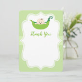 Invitation Note de Merci de vert de pois doux (Debout devant)