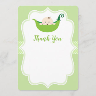 Invitation Note de Merci de vert de pois doux