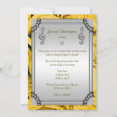 Invitation Note de musique diamant, talon aiguille et roses j (Dos)