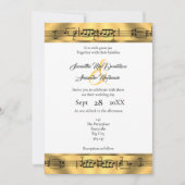 Invitation Note de musique en or mariage (Devant)
