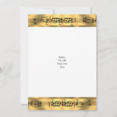 Invitation Note de musique en or mariage (Dos)