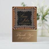 Invitation Note de remerciement en or terreux (Debout devant)
