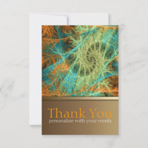 Invitation Note de remerciement en spirale d'art fractal