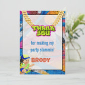 Invitation Note de remerciement pour bébé Prince (Debout devant)