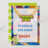 Invitation Note de remerciement pour bébé Prince (Devant / Derrière)