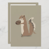 Invitation Note de remerciement pour l'écureuil (Devant / Derrière)