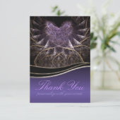 Invitation Note de remerciement Purple Goth Heart (Debout devant)