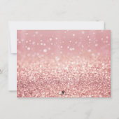 Invitation Note de remerciement Rose Gold Bokeh Lights Sweet  (Dos)