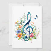 Invitation note de remerciements musique enseignant cadeau CA (Dos)