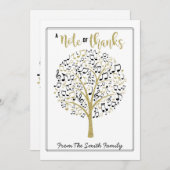 Invitation note de remerciements musique enseignant cadeau CA (Devant / Derrière)