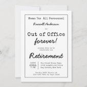 Invitation Note de service de la fête de la retraite (Devant)